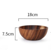 Natural Wooden Serving Bowl – Rustic Fruit, Salad & Food Container for Home & Restaurant