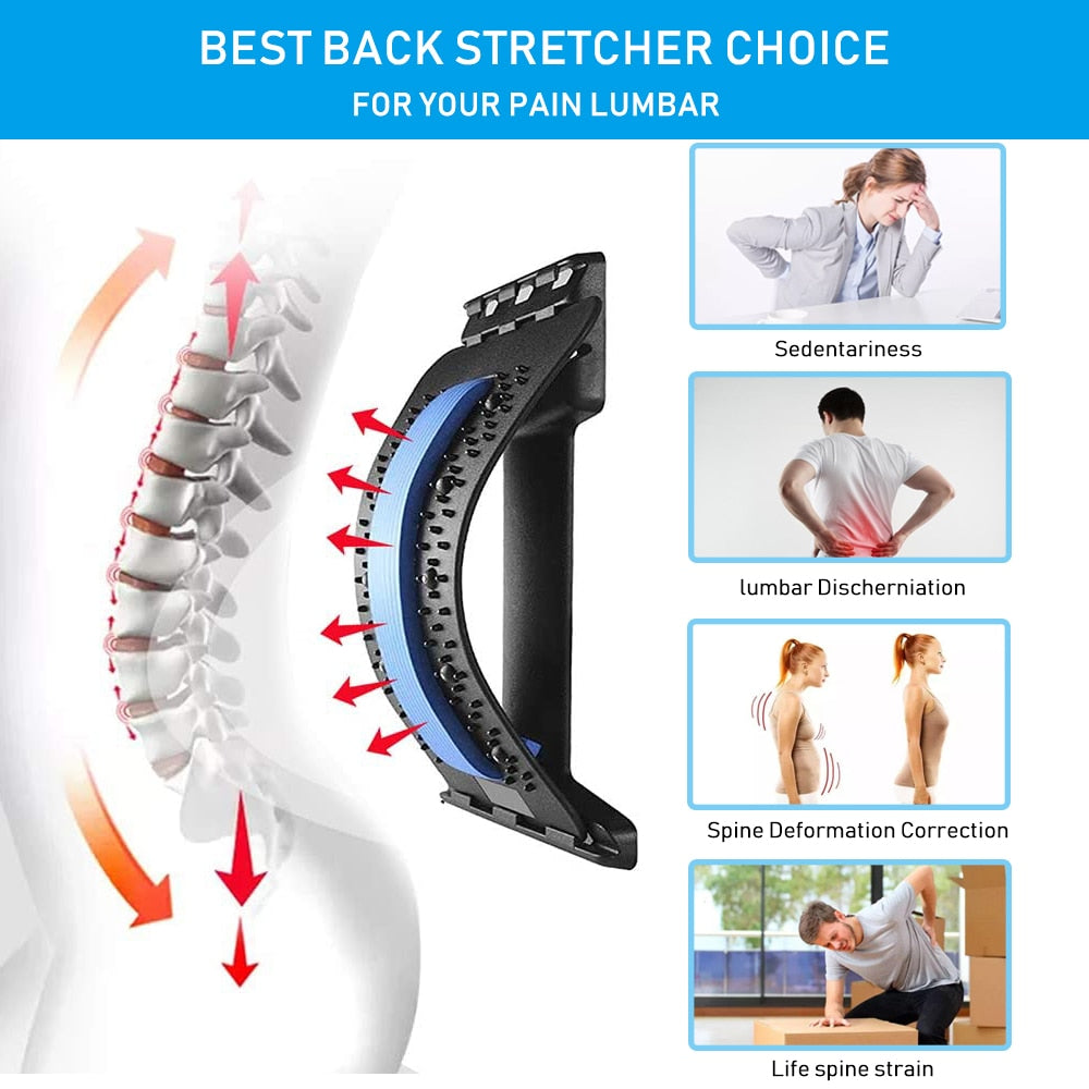 Back Massager Stretcher Support Lumbar Relief Back Stretcher Fitness M –  Convenient Stuff